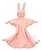 Hinrichsen & Co. Adorable doudou lapin en mousseline de coton avec sac pratique en coton (rose).