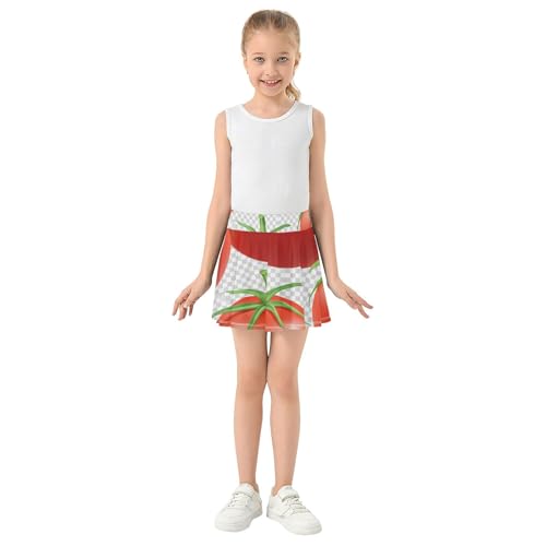 Skirts with Shorts Tomatoes Red Fruits Girls Skorts Athletic Shorts Custom Butterfly 4t3