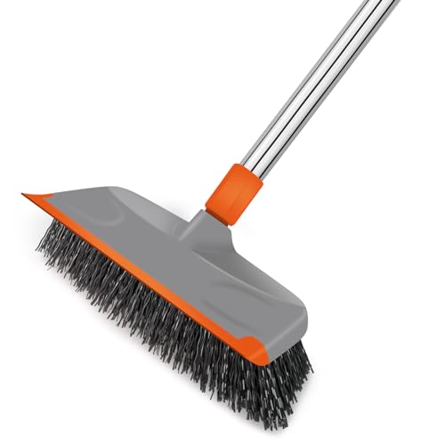 BITOPE Deck Scrub Brush with Long Handle, Heavy Duty Floor