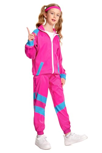 Disfraz completo niño tracksuit años 80 rosa miniatura 3