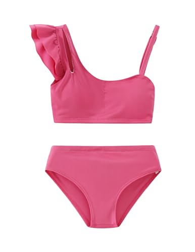Girls Swimsuit 3 Piece Bikini Set Adjustable Straps Ruffle Bathing Suit with Cover Up for Girl Beach Swimwear3