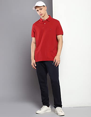 Image of Tommy Hilfiger Solid Regular fit Cotton Polo t-Shirt