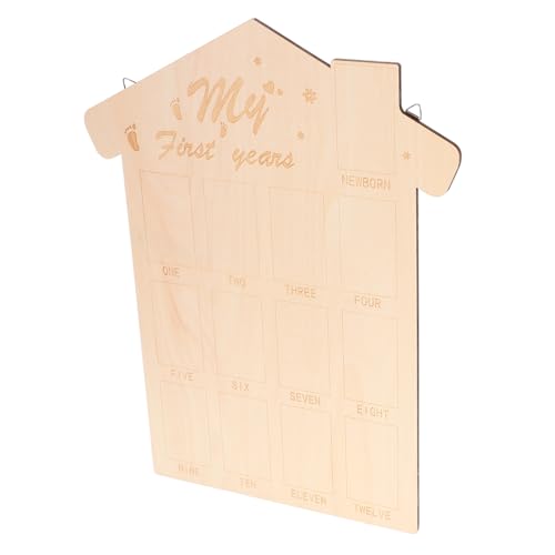 Abaodam Wooden Baby Photo Frame First Year Picture Board Newborn Photo Display