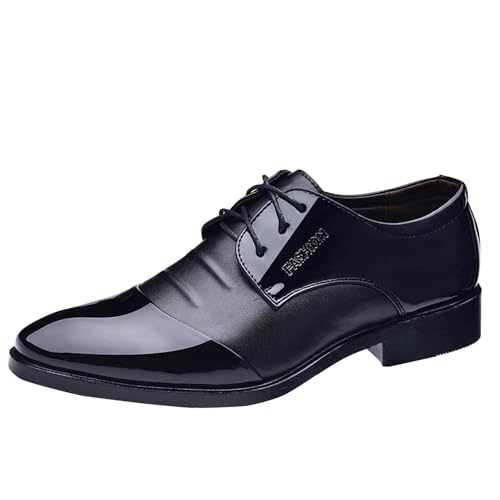 Men's Dress Shoes Business Fashion Black Comfort Oxfords Patent Leather Dressy Shoe Classic Loafers Formal Derby Footwear