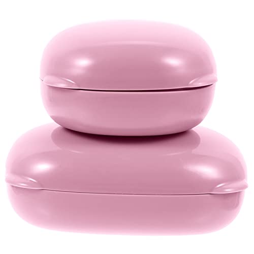 Cabilock 2pcs Portable Soap Box Lid Shower Soap Tray Drain Box Design Convenient Bathroom Supplies for Bar Sponges