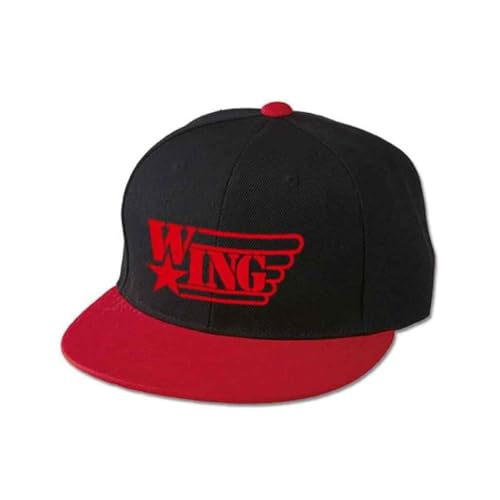 W★ING 3D刺繍 スナップバックキャップ, ブラック×レッド, ベースボール帽、プロレスのサムネイル
