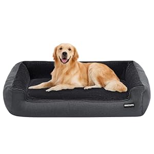 Hundebett, Hundesofa, Hundekissen, Hundekörbchen Abnehmbar und waschbar, Dunkelgrau, 110 x 86 x 26 cm