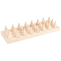 NBEADS 12 Pcs Wooden Ring Displays, Cone Shaped Finger Ring Stand Jewelry Display for Rings Jewelry Exhibition