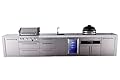 Mont Alpi Premium 4-Burner 178" Deluxe Stainless Steel Island Modular Outdoor Kitchen Island BBQ Gas Grill + Infrared Side Burner + Beverage Center Faucet & Sink + Kamado + Storage Drawers & Cabinets