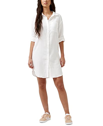 Buffalo David Bitton Damen Vittoria Kleid, Weiss/opulenter Garten, Groß