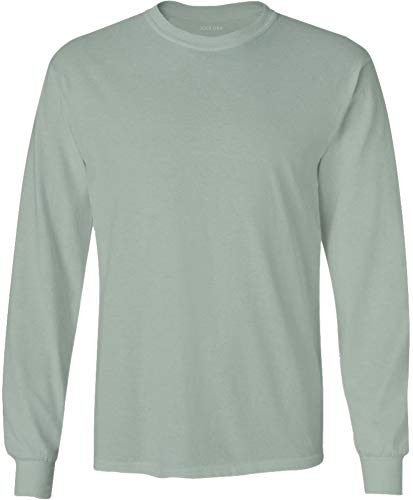 Joe's USA Men's Long Sleeve Heavyweight 6.1-Ounce Cotton T-Shirt-L-StoneGreen