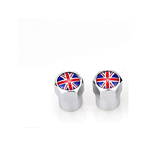 Aluminium Valve Inner Tube Caps for Brompton in Red Union Jack (Pair)