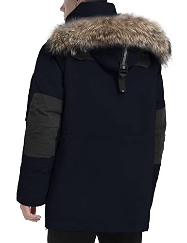 Image of HARD LAND Men's Down Parka Extreme Warm Winter Jacket With Real Fur Hood Short /Long