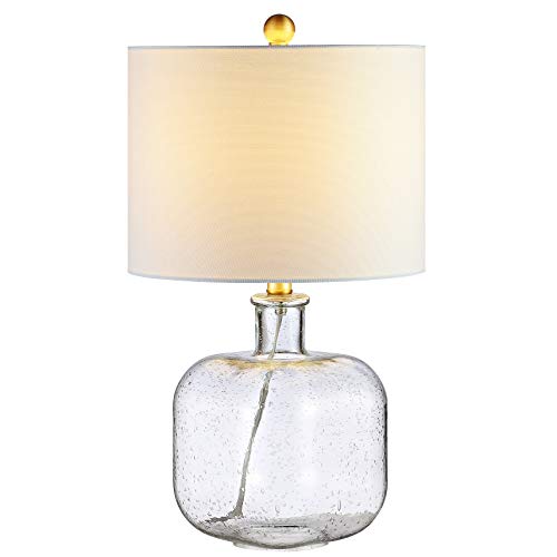 SAFAVIEH Lighting Collection &ndash; Armena Clear Seeded Glass 22-Inch Table Lamp, LED Bulb Included...