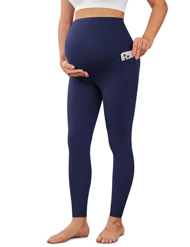 VALANDY Creamlush High Waist Over Bump Maternity Leggings with Pockets