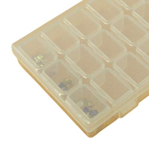 Caixa de armazenamento para Nail Art com 21 grades de ferramentas para coleta de diamantes Caixa de