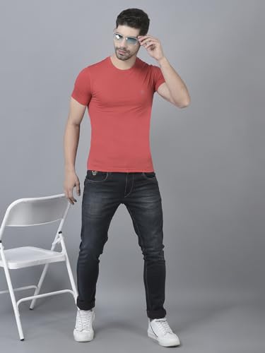 Image of Dollar Cotton Rich Fabric Solid Men's T-Shirt | Chest Logo Branding | Wide Array of Attractive Colours