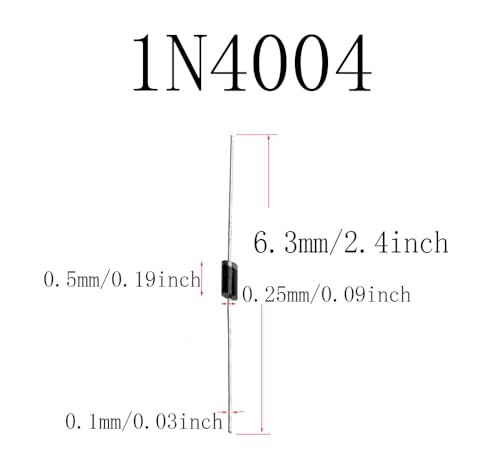 1N4004, 1A 1N4004, 1A 400V 1N4004, Diode 1N4004, 1A 1N4004 Diode, Silicon Rectifier Direct Insertion Diode 1A 400V Plug-in Diode (300 Pcs)