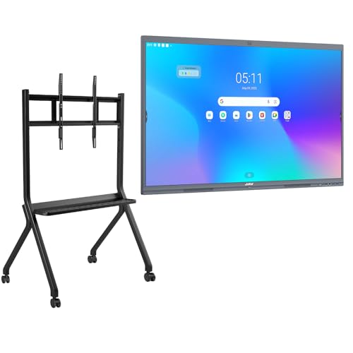 Image of JAV 75 Inch Smart Board with Stand 4K UHD Interactive Whiteboard with EDLA Certification Built-in Android OS for Classroom Office Home Digital Display 8+128 GB for Hybrid Work
