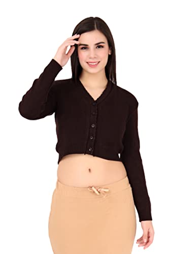 Image of Women Winter Wear V-Neck Full Sleeves Regular Fit Woollen Blouse