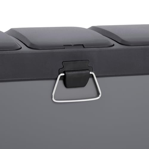 SVITA TC3X8 Küchen-Eimer 24 Liter 3X 8L pulverbeschichteter Stahl dreifach Abfalleimer 3er-Mülleimer Mülltrennung Treteimer mit Deckel Grau mit Pedalen und herausnehmbaren Eimern