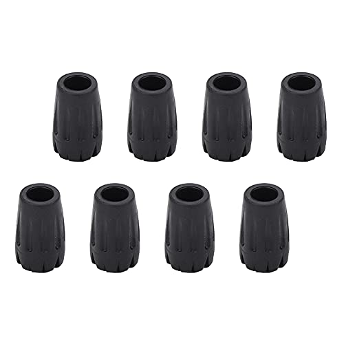 8Pcs Trekking Pole Tips Replacement Protectors, Replacement Rubber Alpenstock Heads Cover and Rubber Feet for Hiking Pole Tips Rubber Tips for Walking Sticks Tips, Foldable Trekking Pole