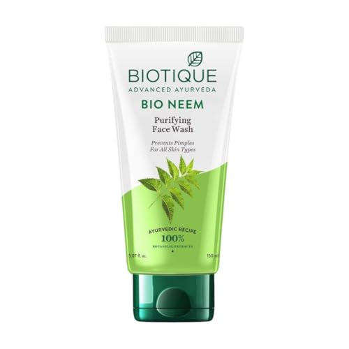 Image of Biotique Fresh Neem Pimple Control Face Wash| Ayurvedic and Organically Pure| Prevents Pimples |100% Botanical Extracts| Suitable for All Skin Types | 50mL