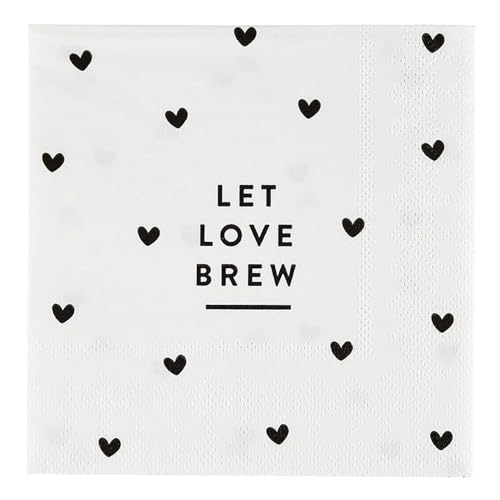Santa Barbara Design Studio 3 Ply Paper Beverage Napkins Coffee Themed 20 Count Cocktail Napkin Pack 5 x 5 Let Love Brew