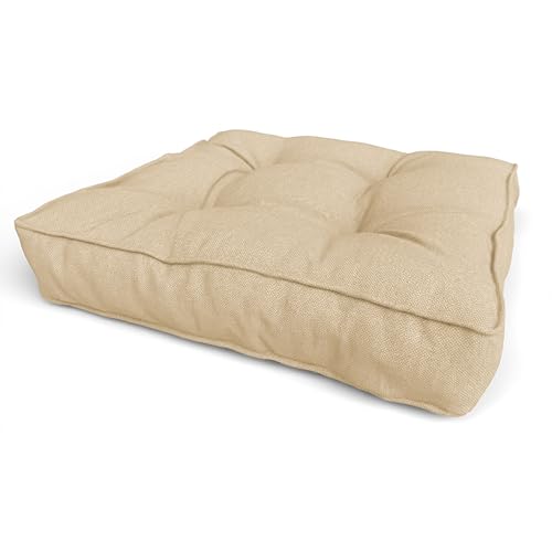 POKAR Cuscino Seduta per Sedia da Esterno 50x50x10 cm | Impermeabile e Idrorepellente | Cuscino Lounge per Divano, Sedie in Rattan e Arredamento da Giardino | Oeko-Tex | Prodotto in UE | Beige