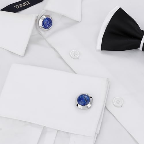 Button Covers Cufflinks for Dress Shirts and Tux Shirts, TAIGRAMA Mens Cufflinks Button Cover on Birthday Wedding Bussiness2