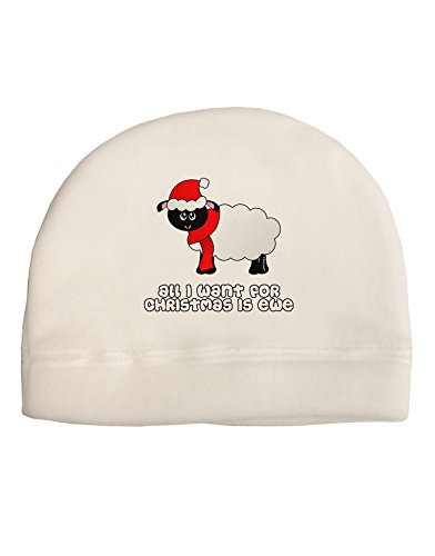 TOOLOUD All I Want for Christmas is Ewe Sheep Child Fleece Beanie Cap Hat White
