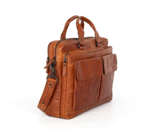 Robert Business Bag en cuir brandy - Un porte-documents haut de gamme au design intemporel