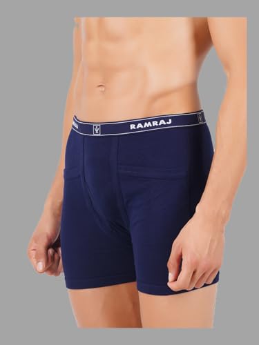 Image of RAMRAJ COTTON Men Cotton Trunks - Multicolor| Outer Elastic Waistband With Double Side Pockets