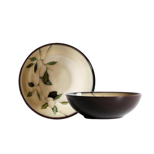 Imagen de Vajilla de cerámica pintada a mano con hojas simples y delicadas de estilo japonés