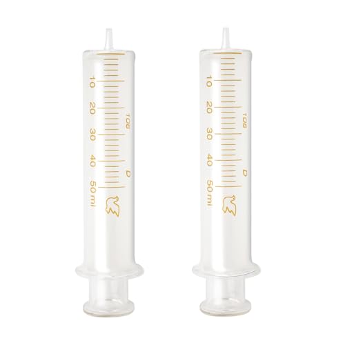Jiaxix 2 Pack 50ml Glass Syringe With Caps