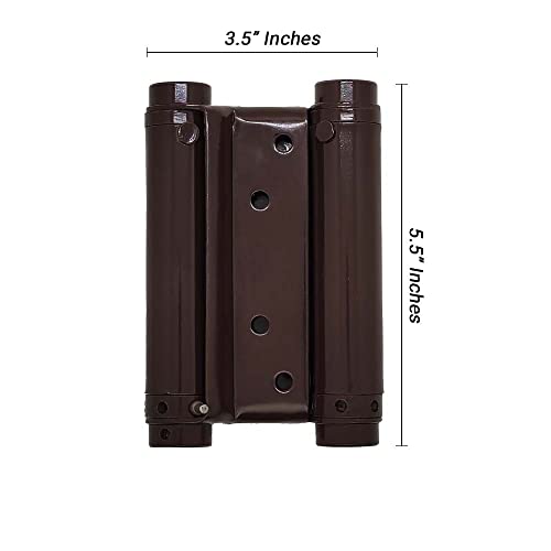 Volo Double Action Hinge Saloon Door Hinges Swinging Door Hinge Heavy Duty Self Closing Brown in mild Steel with Screws (5 Inch) (Pack of 2 Pcs.)