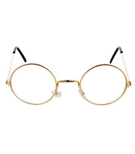 Weihnachtsmann Nickel Brille mit Gläsern - Gold - Partybrille zu Oma,...