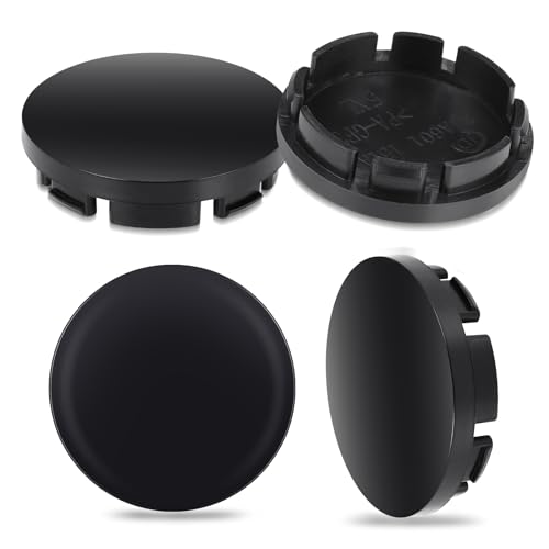 4Pcs Cache Moyeu 56mm, Cache Moyeu Seat Universels, Enjoliveurs Centre de Roue de Voiture en Noir Compatible avec Mercedes et VW et Audi, Cache Jante pour...