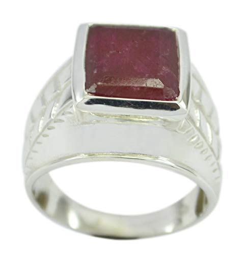 Bague de rotation contre le stress en argent et véritable rubis d'Inde