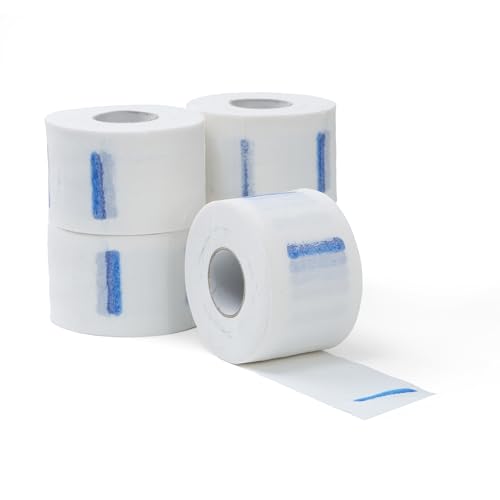 Kalinnee Professional Barber Neck Paper 5 Rolls with 500 Strips Disposable Stretchy Paper for Salon Haircut Waxing hair coloring Neck Strips (White)