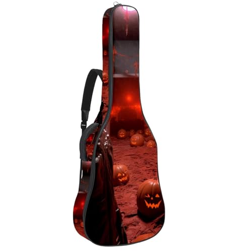 Sac guitare acoustique motif citrouille pour répétitions et Halloween
