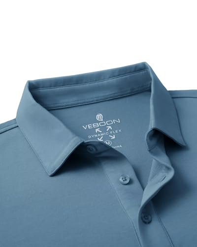 VEBOON Polo Shirts for Men Cotton Blend Moisture-Wicking Lightweight Performance Collared Mens Polo Shirts Shorts Sleeve4