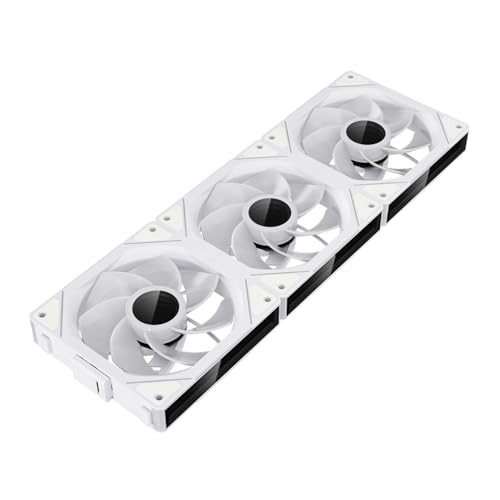TZMRIT Ventilator, RGB, reversed flow, universeel, infinity-ventilator, 120 mm, ARGB-ventilator, 3-pack, daisy chain, pc-ventilator, wit