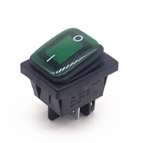 Interrupteur à bascule 12V 16A KCD4 à 6 broches et 3 positions avec LED verte x5