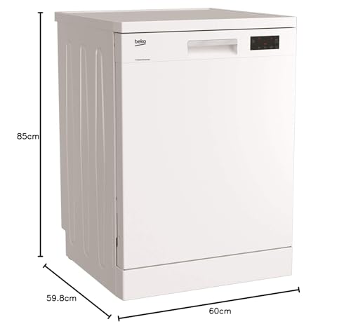 غسالة صحون 6 برامج مستقلة وتتسع لـ 14 مكان من بيكو، فضي - موديل DFN16421W، كفالة لمدة عام واحد