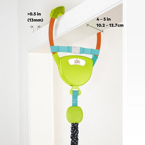 Bright Starts Bounce 'n Spring Deluxe Door Jumper for Baby with Adjustable Strap, 6 Months and Up, Max Weight 26 lbs