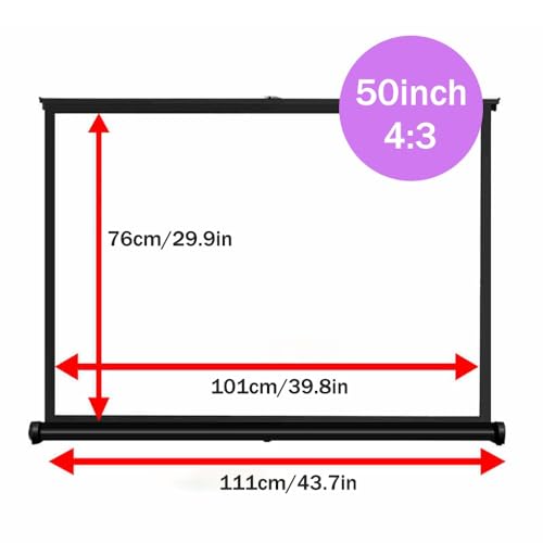 Pantalla de proyección retráctil 50 pulg 4:3 para mesa miniatura 7