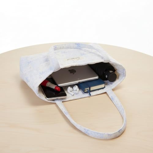 Image of Floral Quilted Cotton Shoulder Bag for Women Daily Use Medium Size Handbag Large Capacity Thickened Design Tote