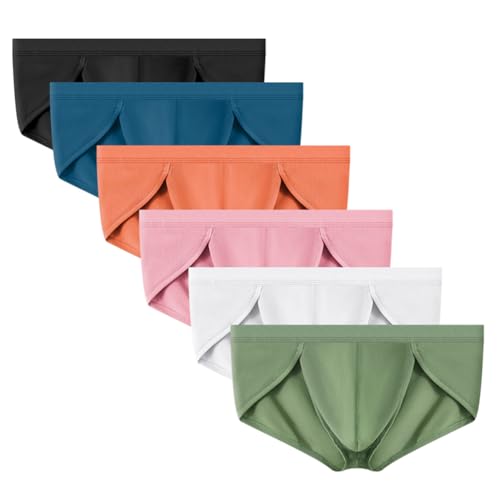 Men's 6-Pack Bikini Underwear Seamless Mesh Breathable Lightweight Bikini Briefs