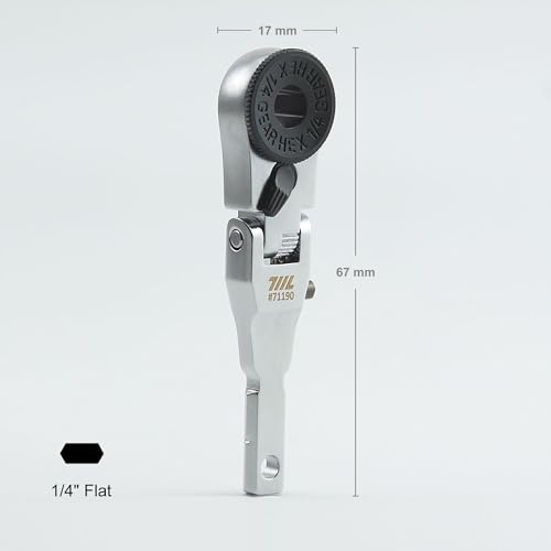 711L Flat End Flex Head EDC Ratchet Wrench - Screwdriver Accessory Compatible with Multitools' Flat Bit Adapters